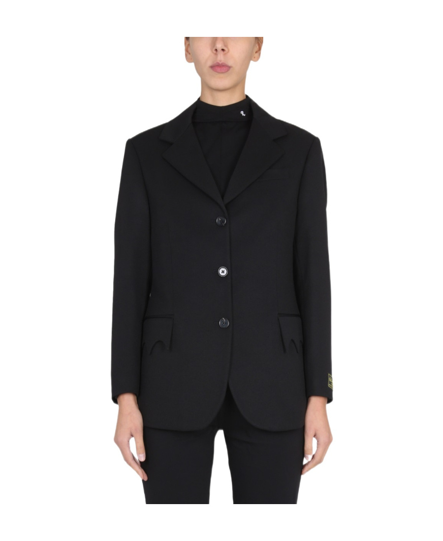 Raf Simons Single-breasted Jacket Notched Lapels In Black