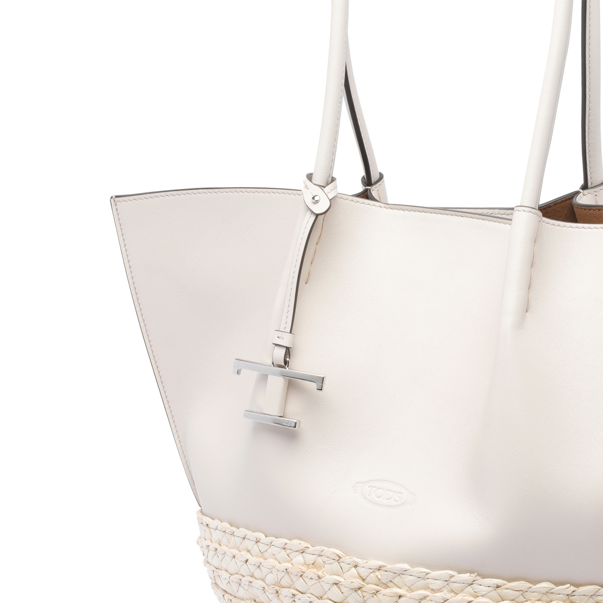 Shop Tod's Double Handle Shoulder Bag In White