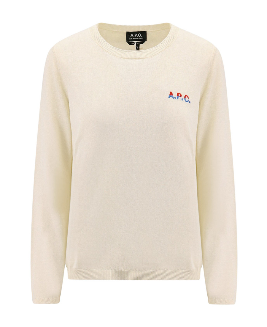 Apc Off-white Embroidered Sweater In Nude