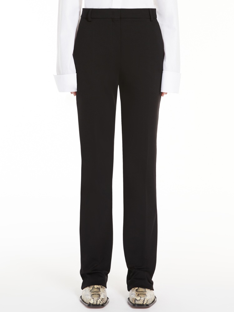 Sportmax Belt Loop Bag Casual Pants In Black
