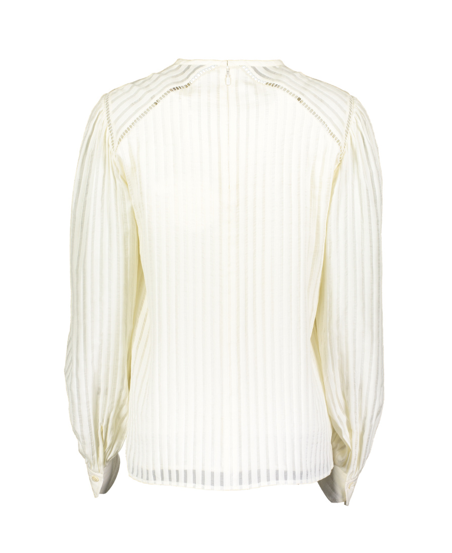 Chloé Round Hole Embroidered Blouse In White