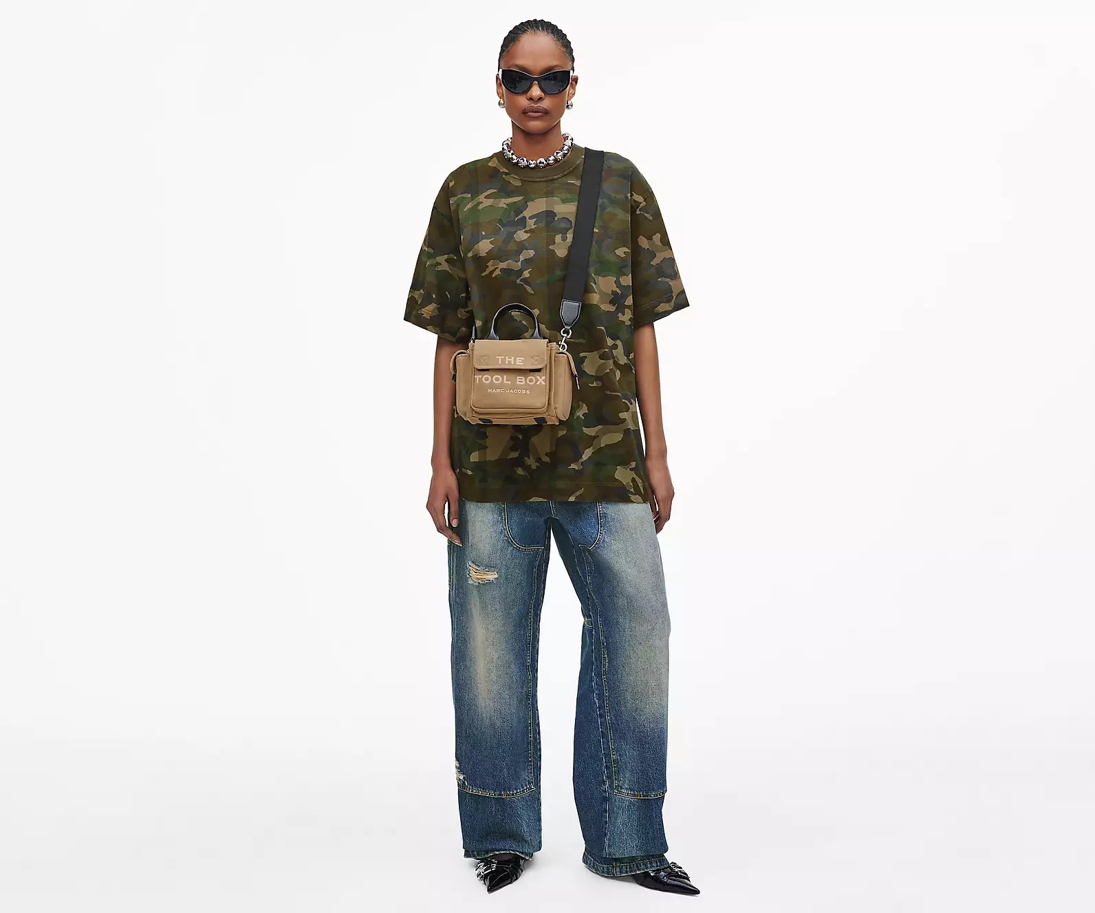 Marc Jacobs Mini The Cargo Canvas Tote Bag In Black