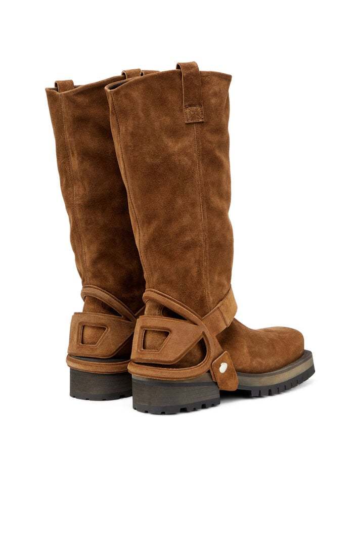 Diesel High And Low Texan Biker Boot In Brown