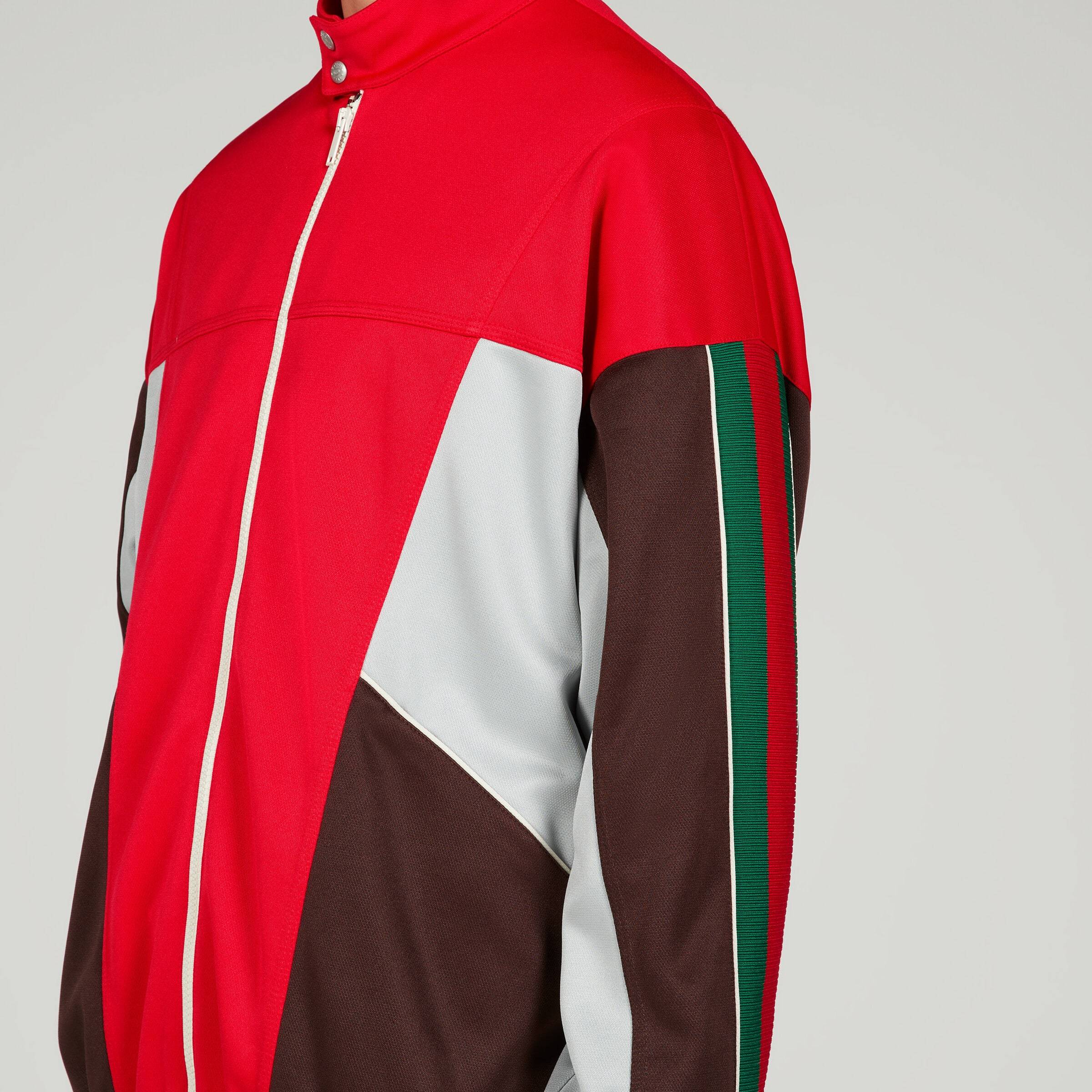 Gucci Panelled Jersey-knit Jacket In Red