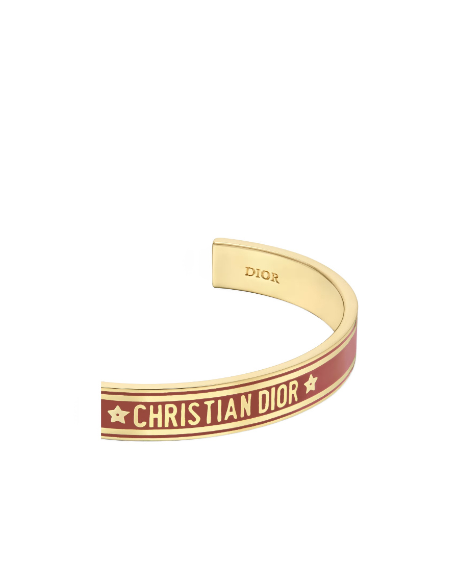 Dior Code Logo C-shaped Bracelet In Yellow