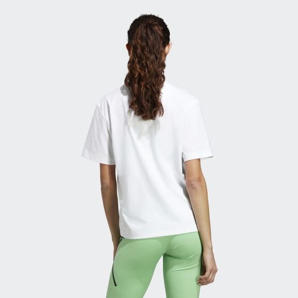 Adidas By Stella Mccartney Logo-print Short-sleeved T-shirt In White