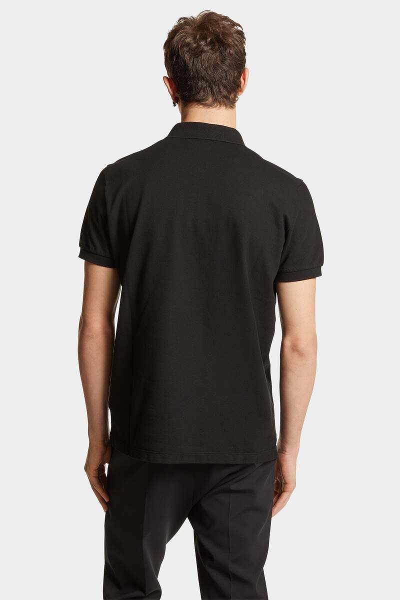 Dsquared2 Logo Cotton Polo Shirt In Black