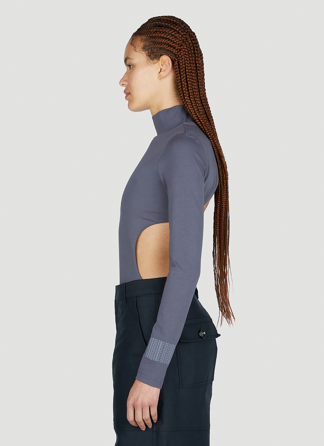 Shop Marc Jacobs Stretch-cotton Cut-out Bodysuit In Black