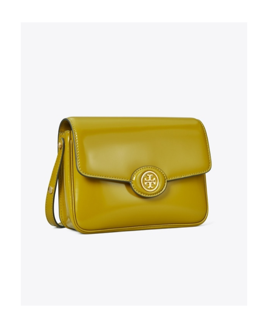 Tory Burch Robinson Spazzolato Shoulder Bag In Brown