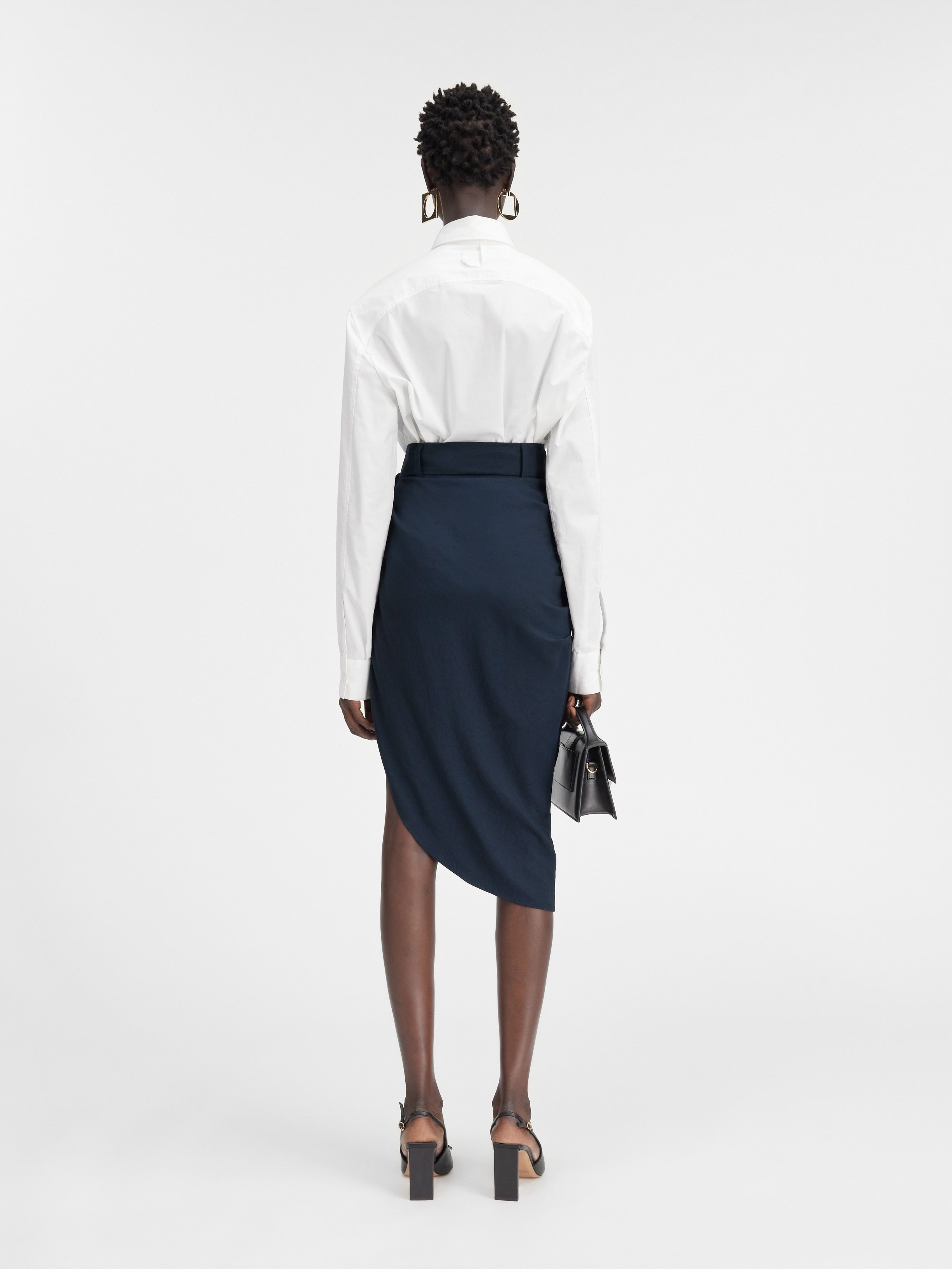 Jacquemus La Jupe Saudade Draped Skirt In Blue