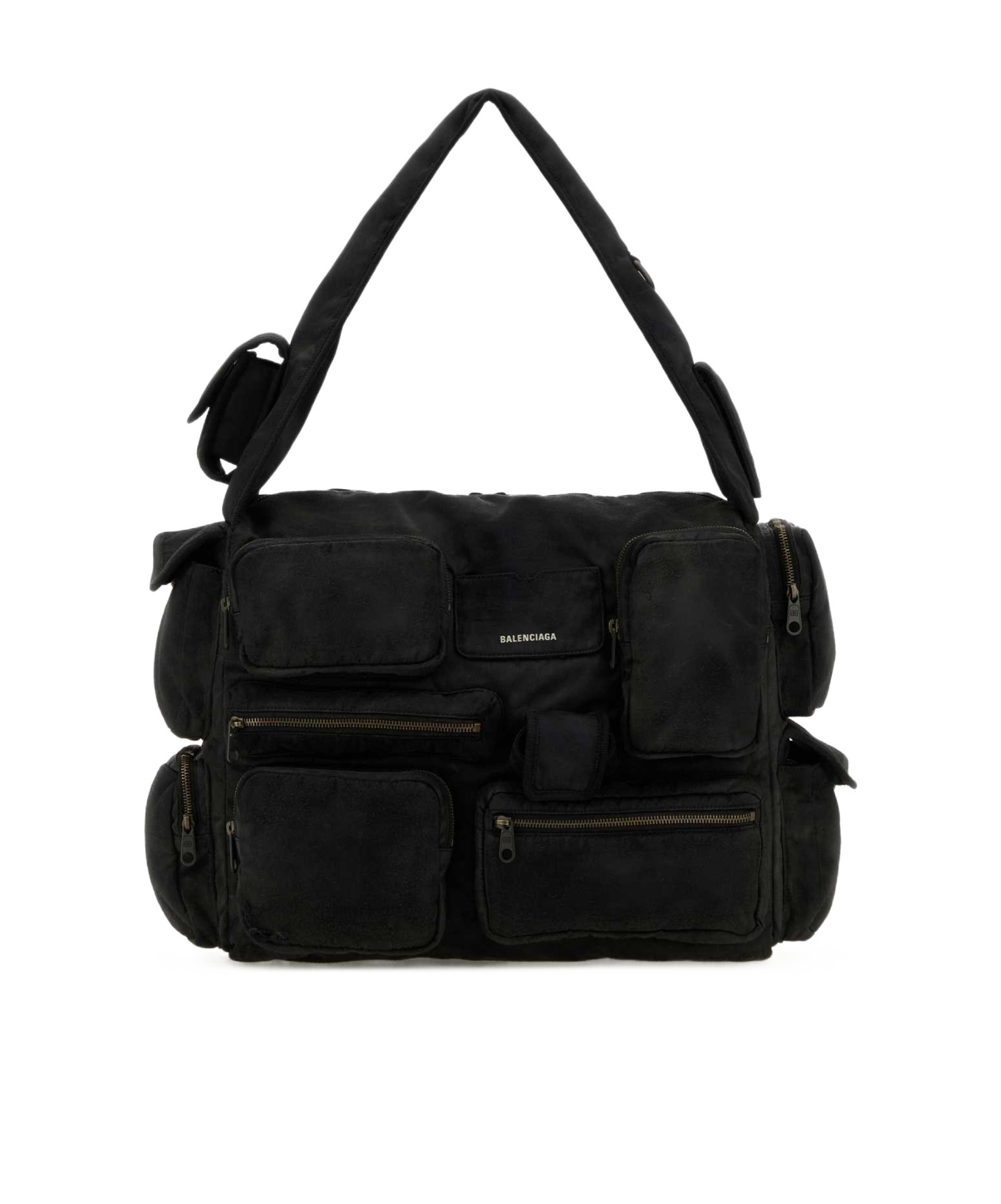 Balenciaga Superbusy Zippered Shoulder Bag In Black