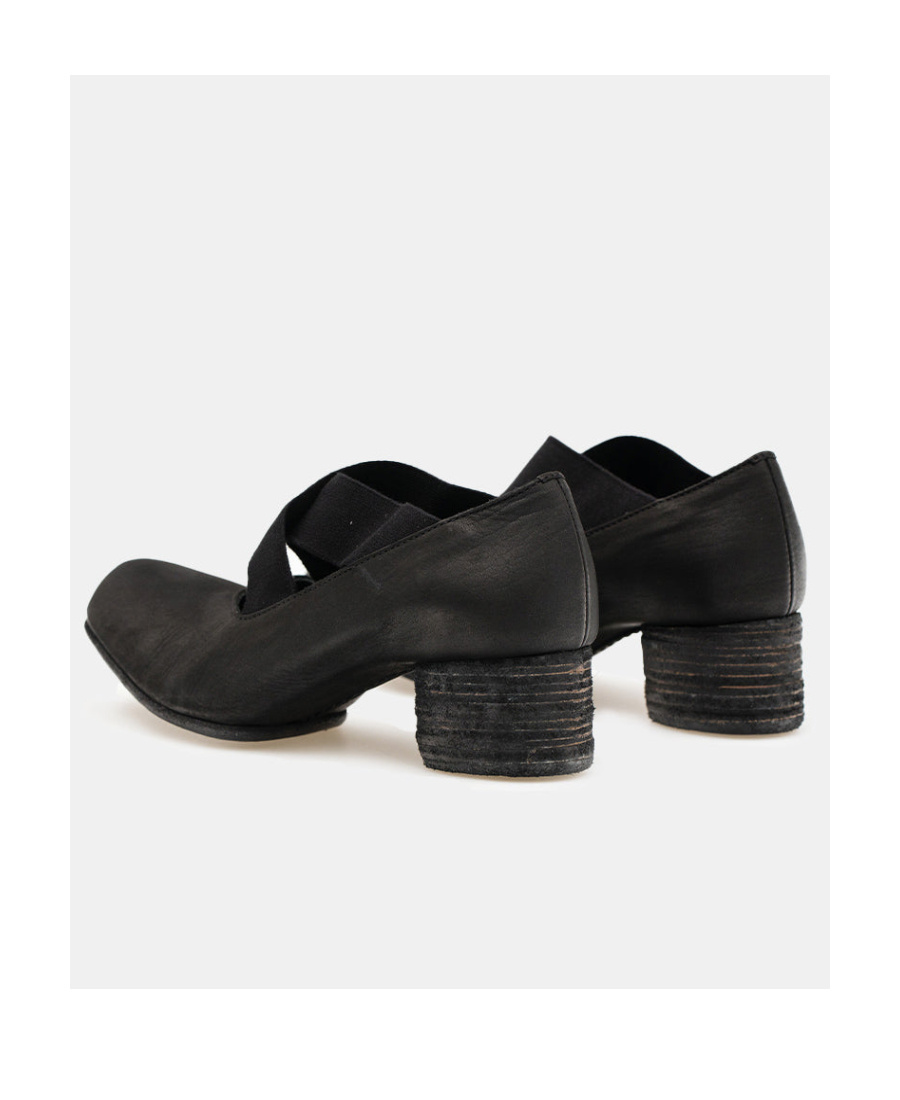 Uma Wang Lace-up Block Heel Shoes In Black