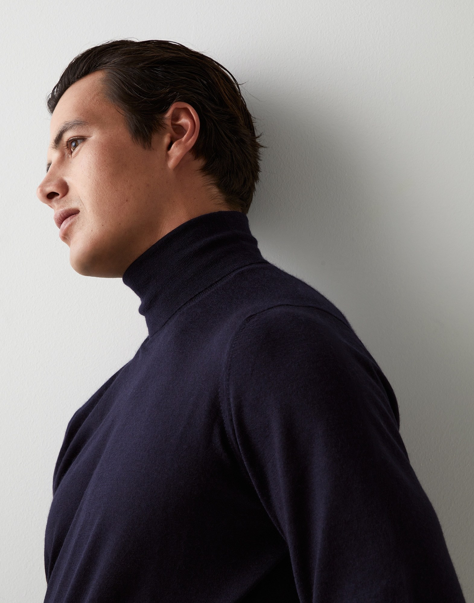Brunello Cucinelli Knit Turtleneck Sweater Ribbed Cuffs In Black