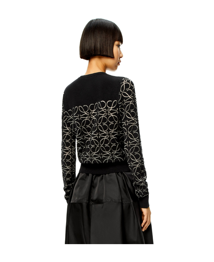 Loewe Round-neck Long-sleeved Sweater In Black