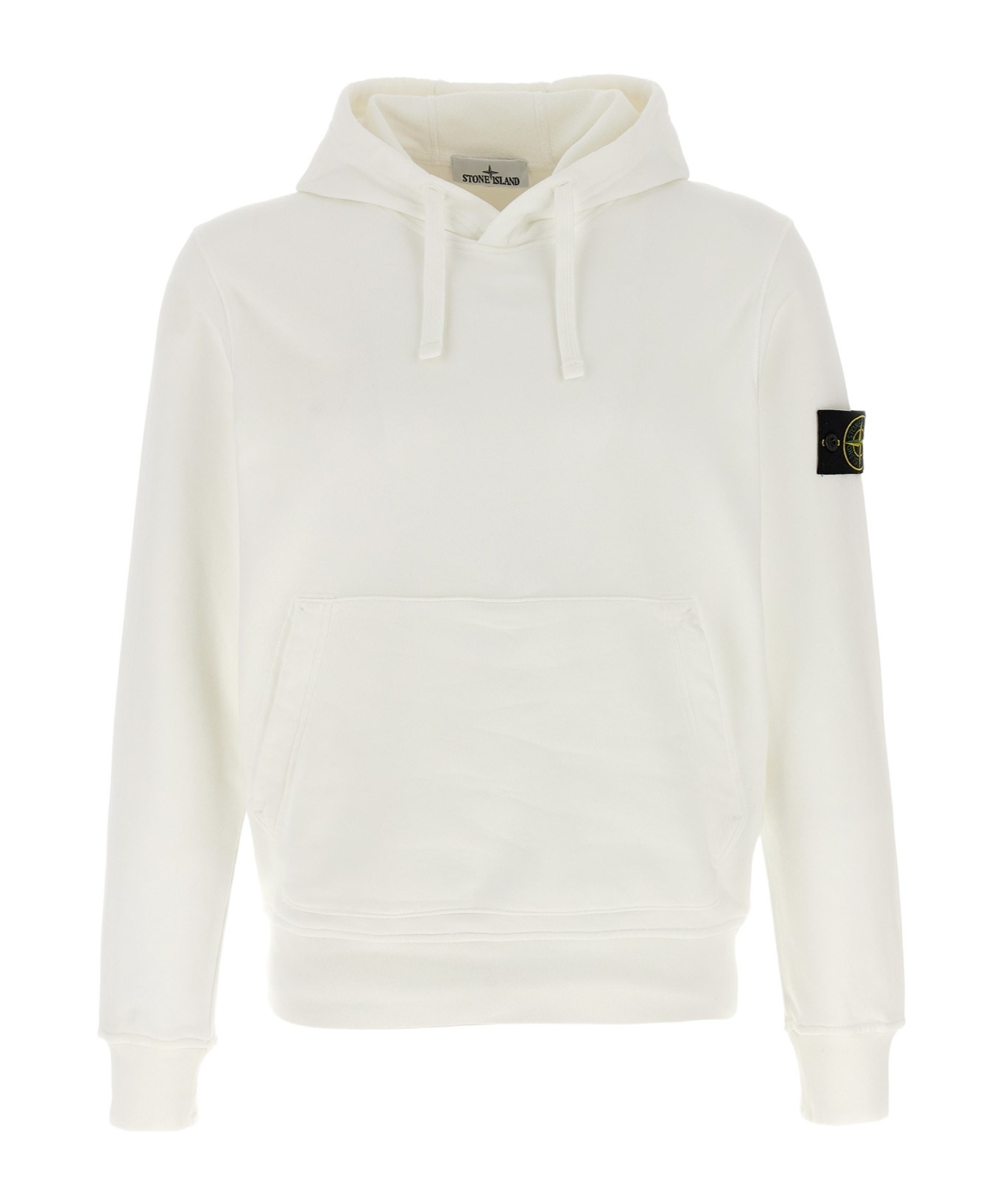 Stone Island Organic Cotton Hoodie In White