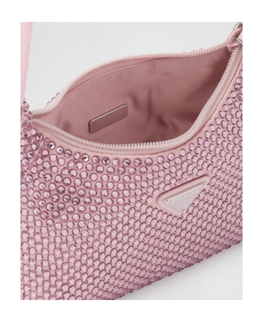 Prada Re-edition 2000 Crystal-embellished Mini Bag In Pink