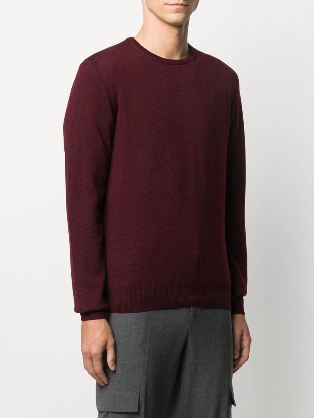 Barba Napoli Crewneck Wool Jumper In Brown
