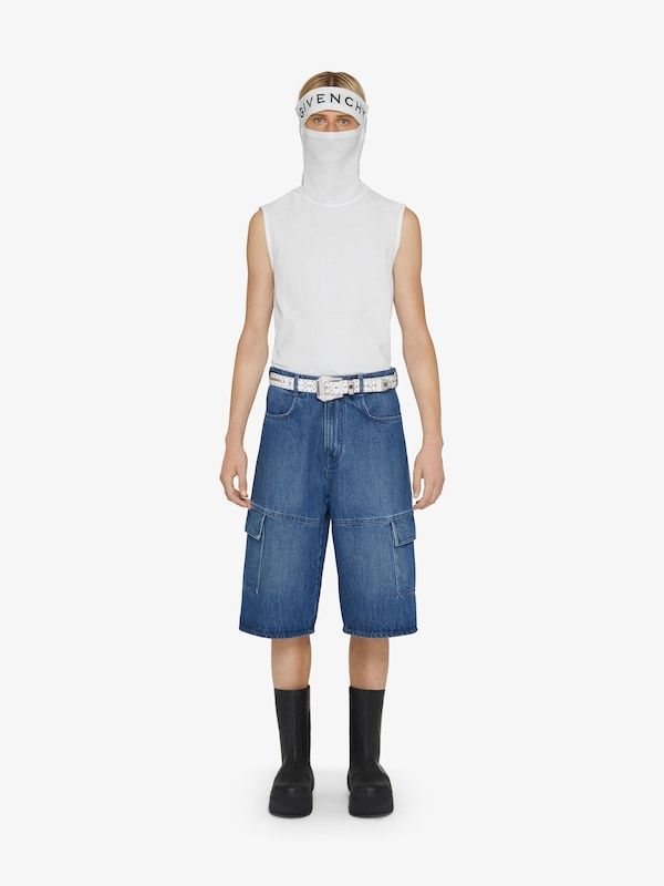 Givenchy Work Denim Shorts In Blue