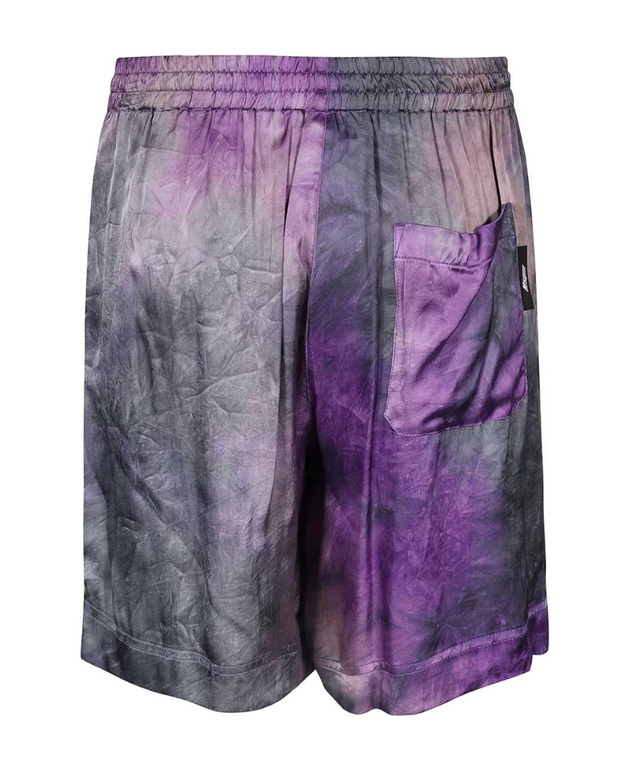 Msgm Printed Viscose Bermuda-shorts In Gray