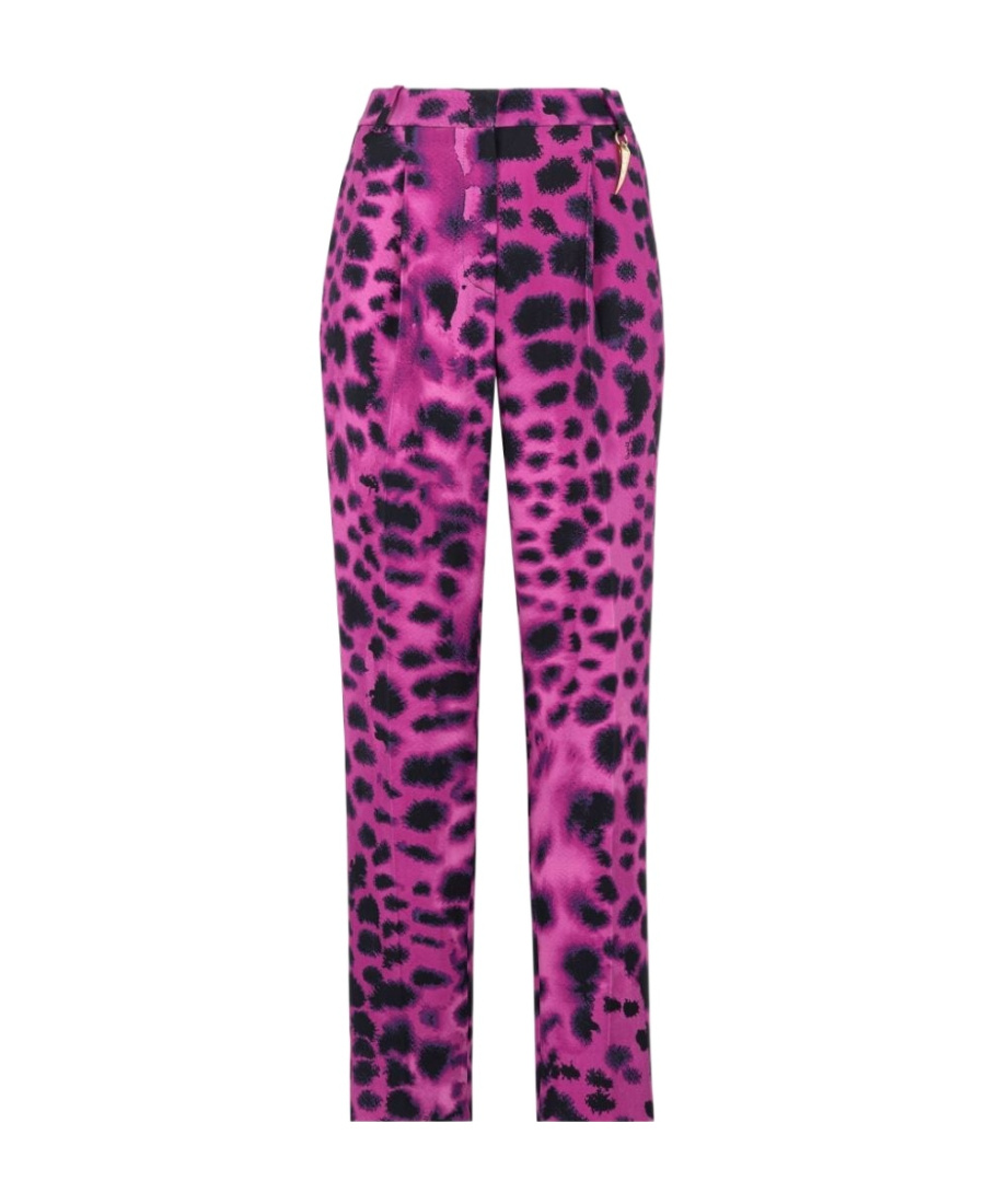 Roberto Cavalli Pattern Printed Straight Tube Trousers In Pink