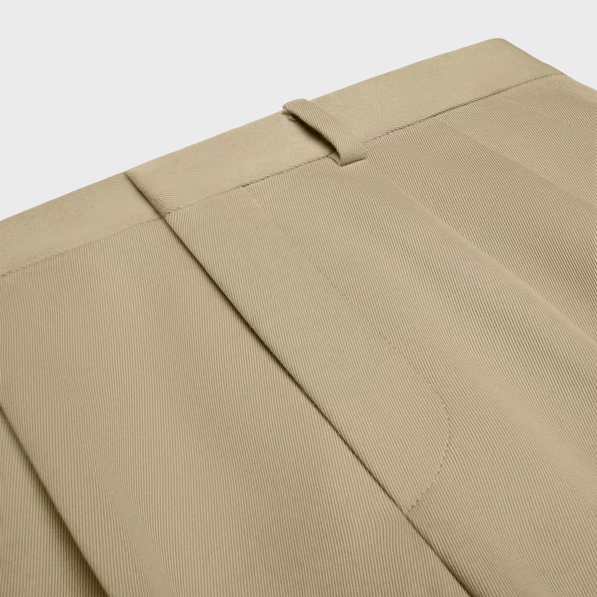 Celine Pleated Trousers In Cotton And Wool Gabardine In Neutral