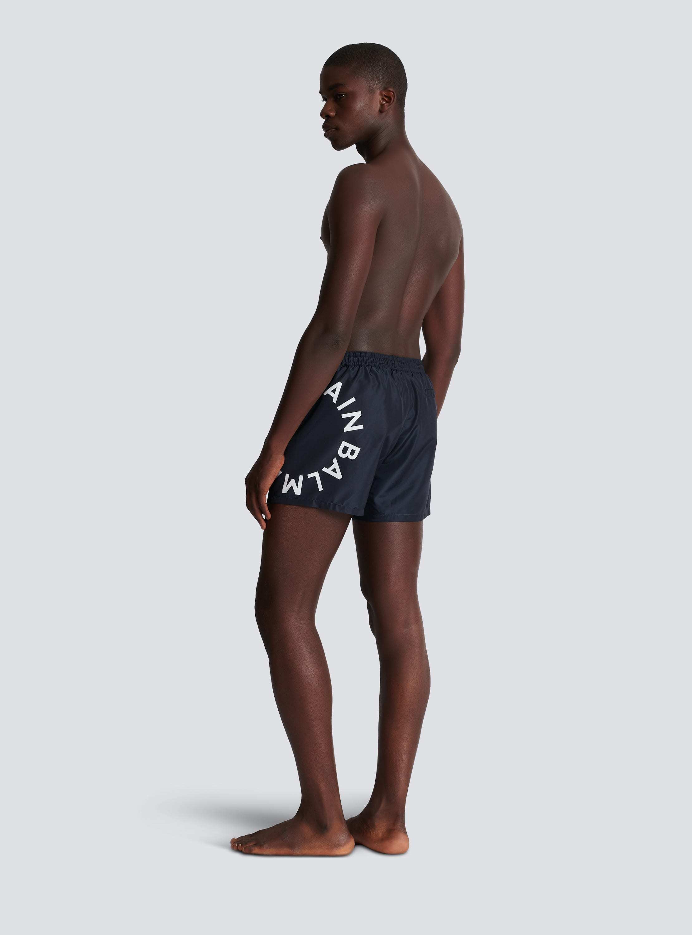 Shop Balmain Swim Shorts In Black