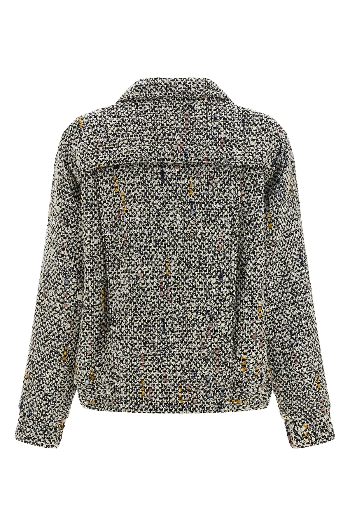 Alessandra Rich Multicolor Tweed Blazer In Black