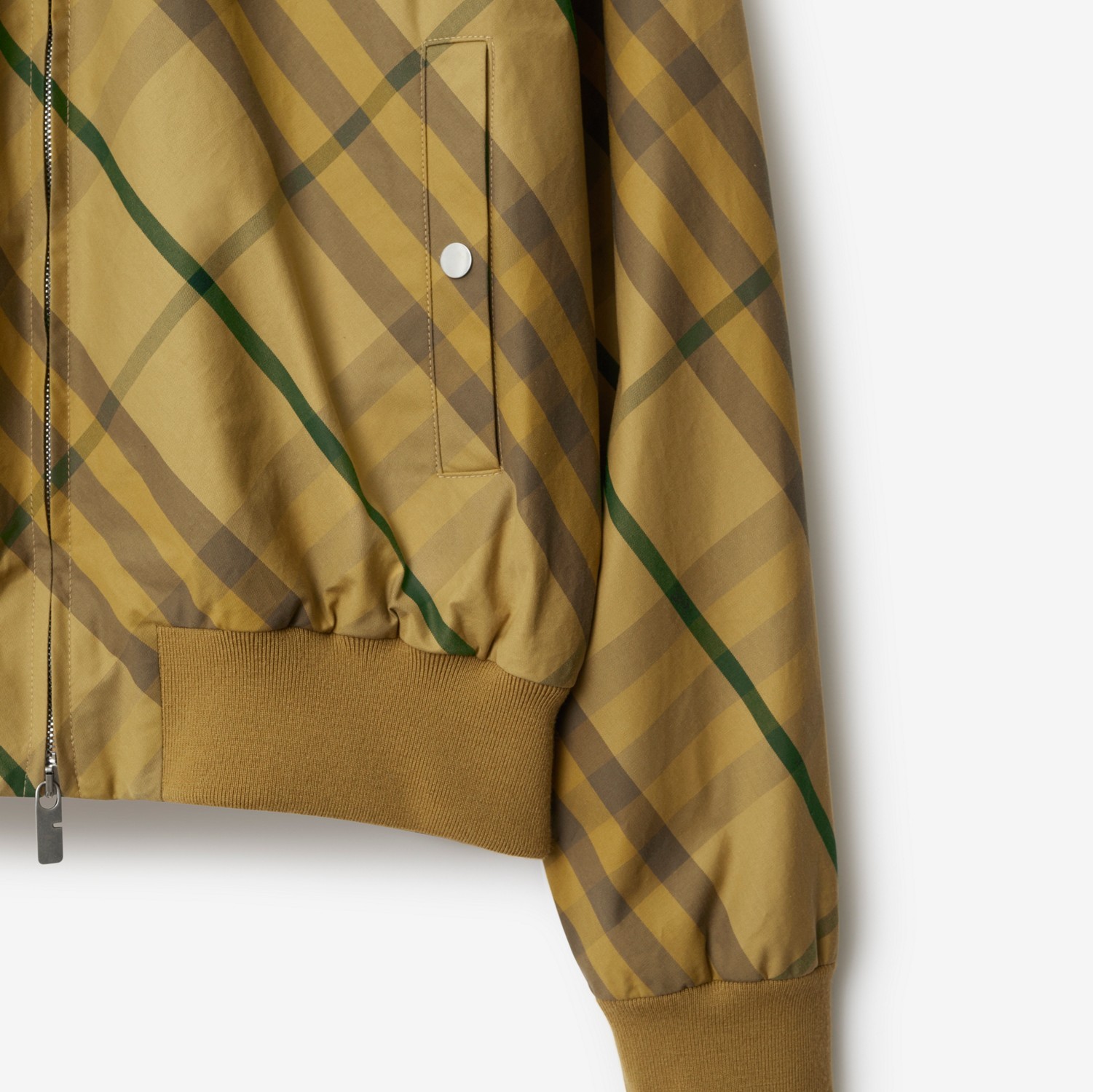 Shop Burberry Check Bomber Jacket In Brown