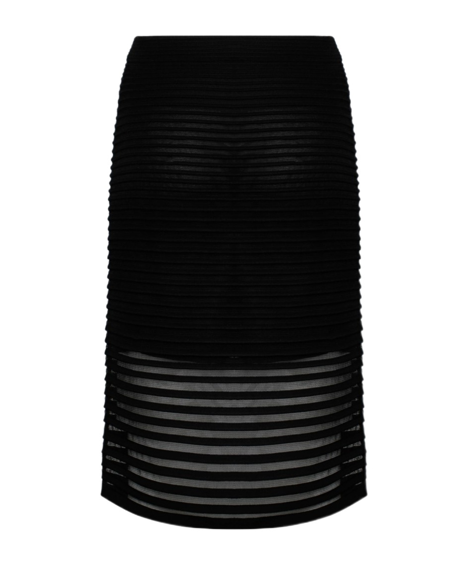 ALAÏA STRIPED MESH PENCIL SKIRT