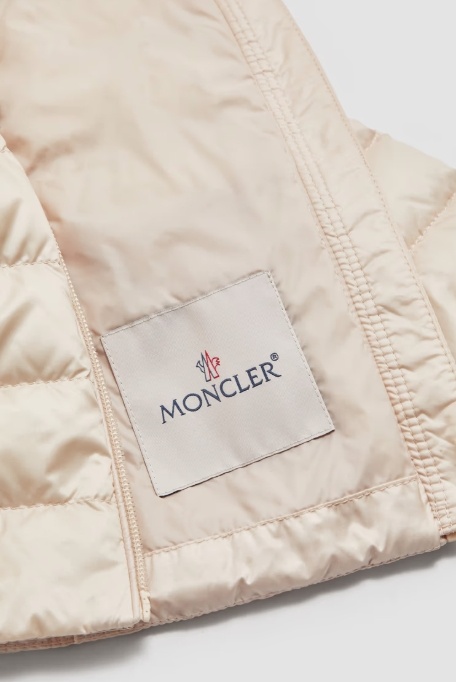 Moncler Long-sleeved Down Jacket In Nude