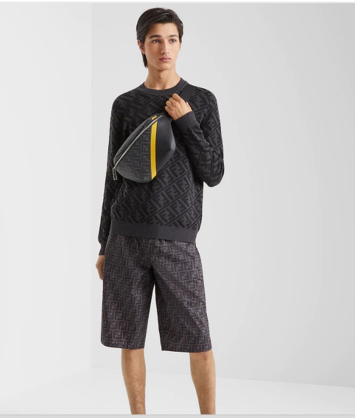 Fendi Ff Monogram-pattern Jumper In Black