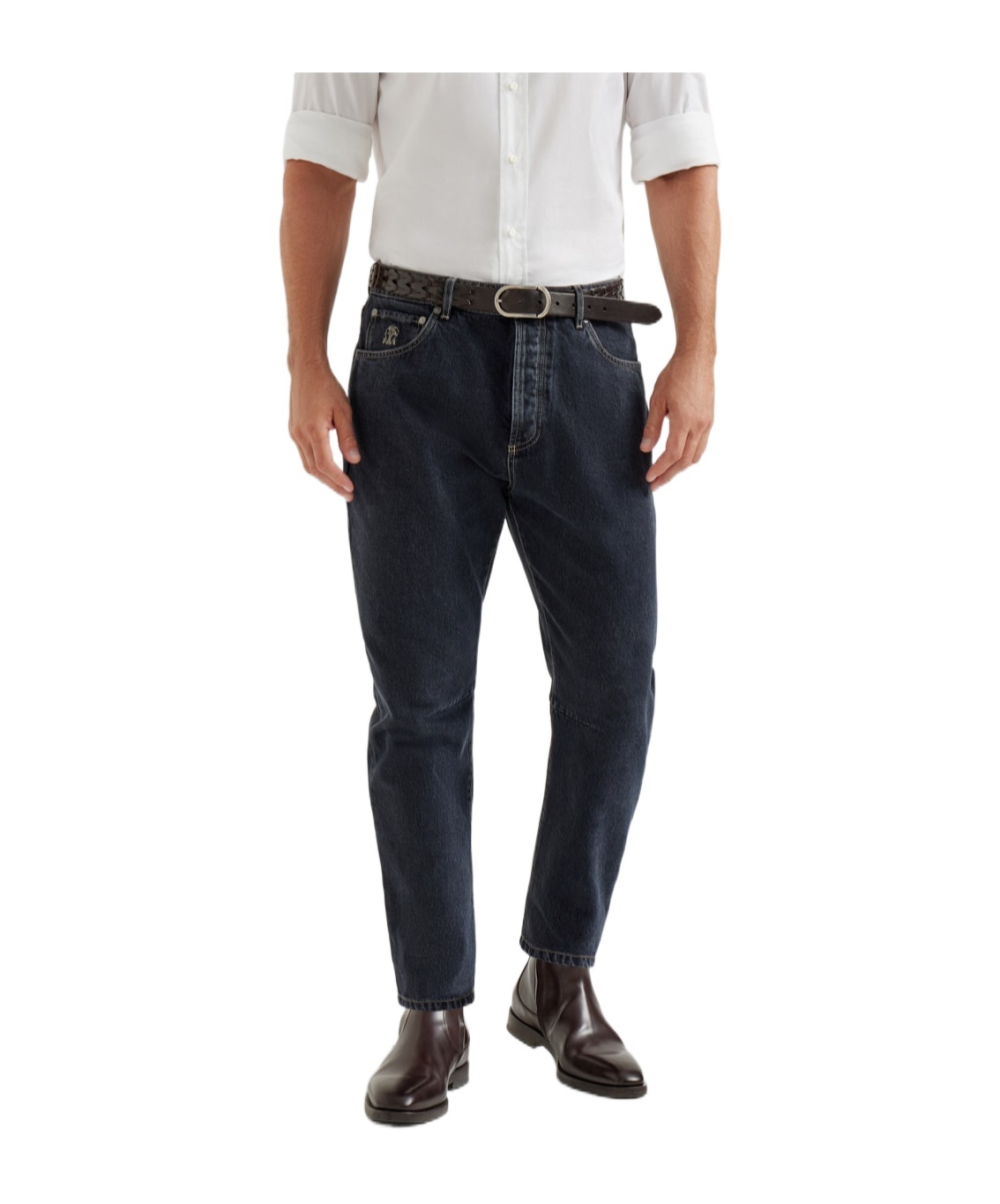 Brunello Cucinelli Leisure Fit Five-pocket Trousers In Gray