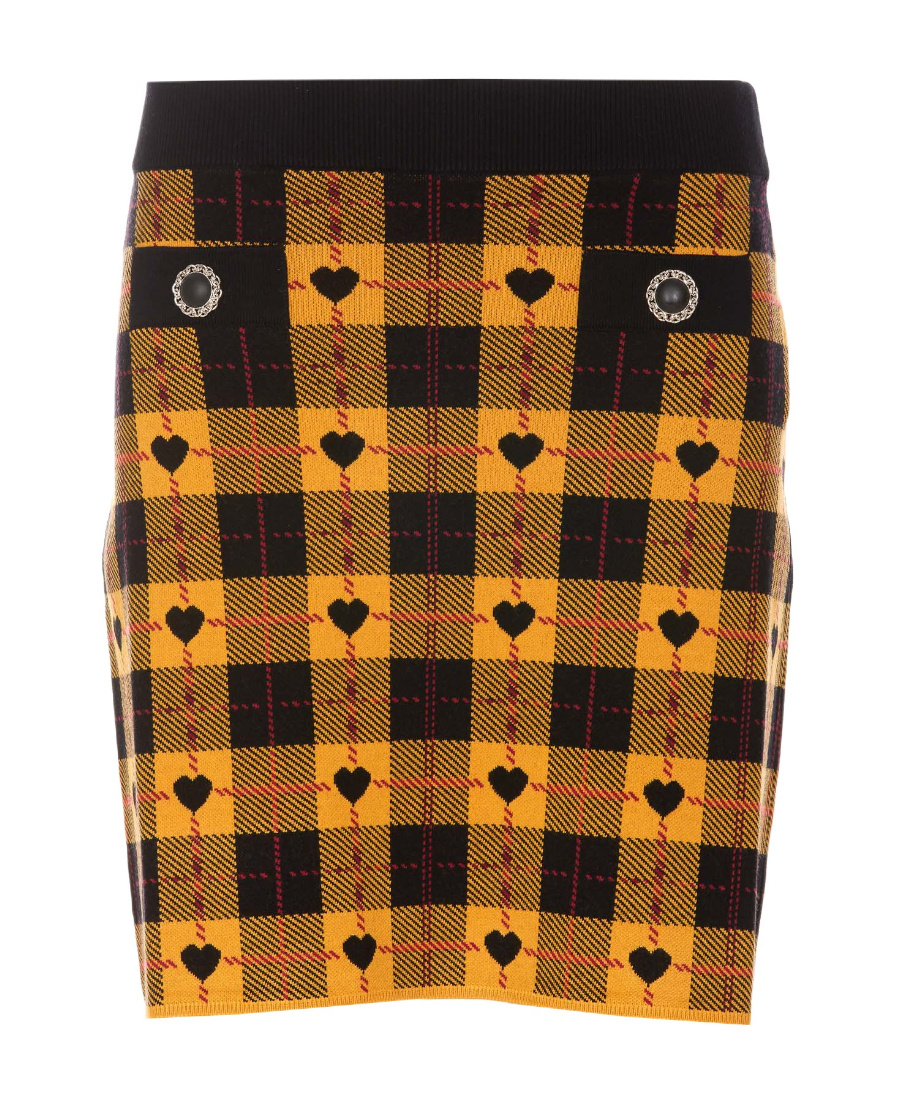 Alessandra Rich Knitted Mini Skirt In Brown