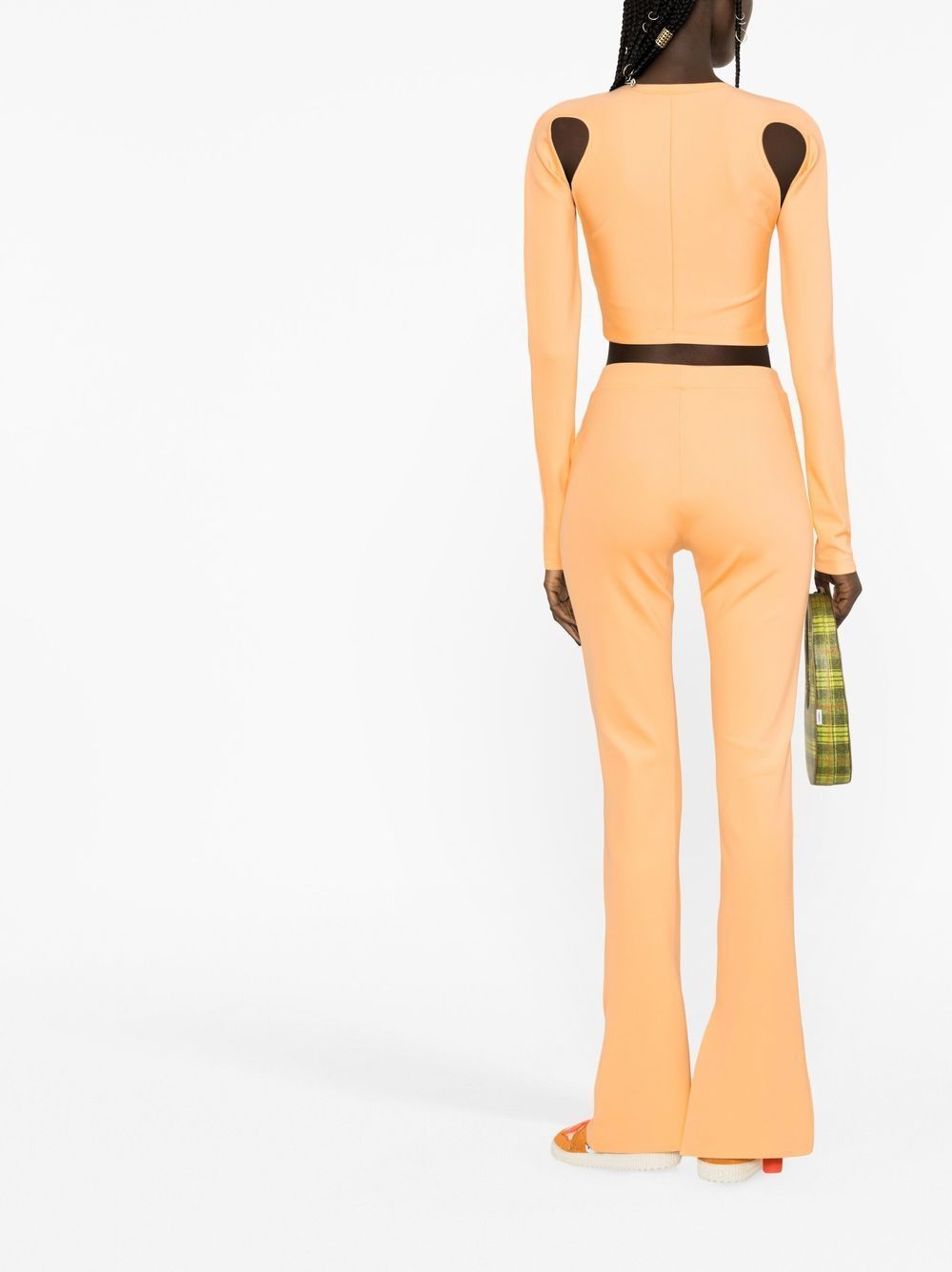 Off-white Sleek Flared Trousers In Nude