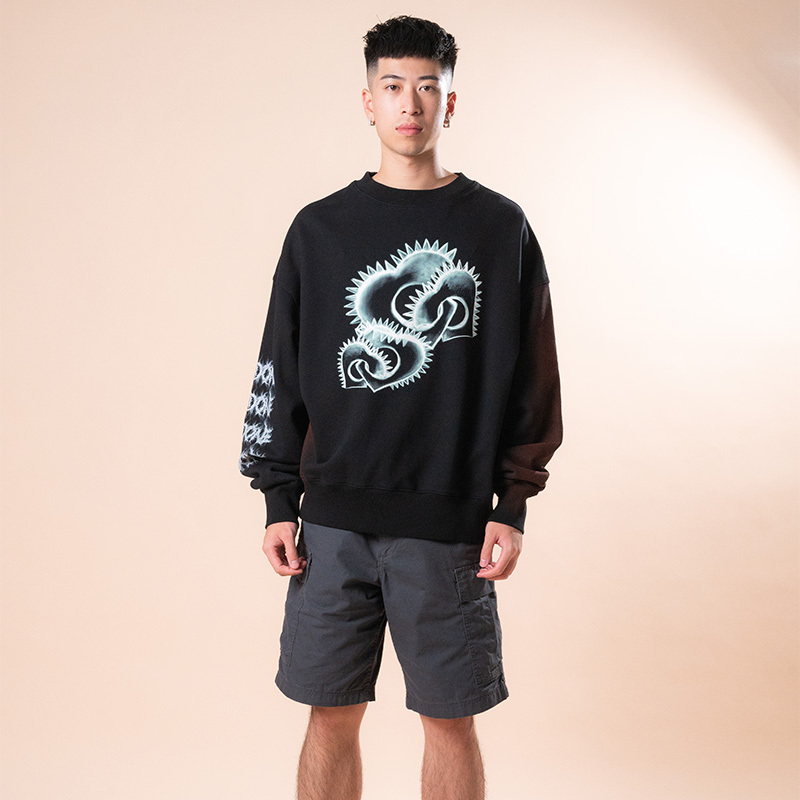 We11 Done Graphic-print Cotton Sweatshirt In Black