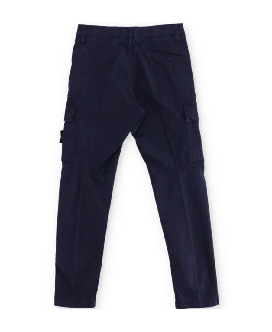 Stone Island Compass-patch Cargo Trousers In Black