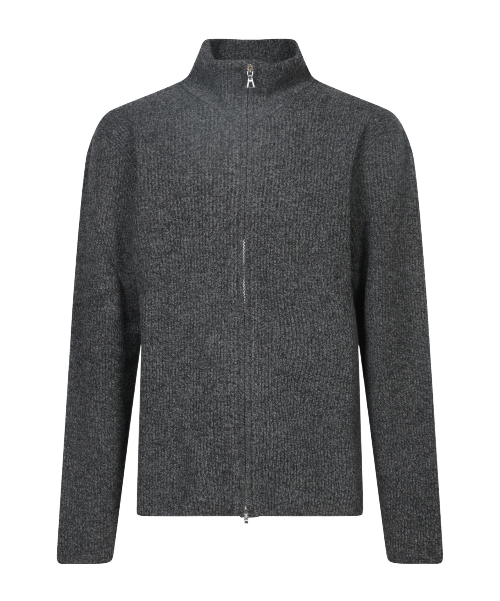 Officine Generale Full Zip Black/grey Sweater In Gray