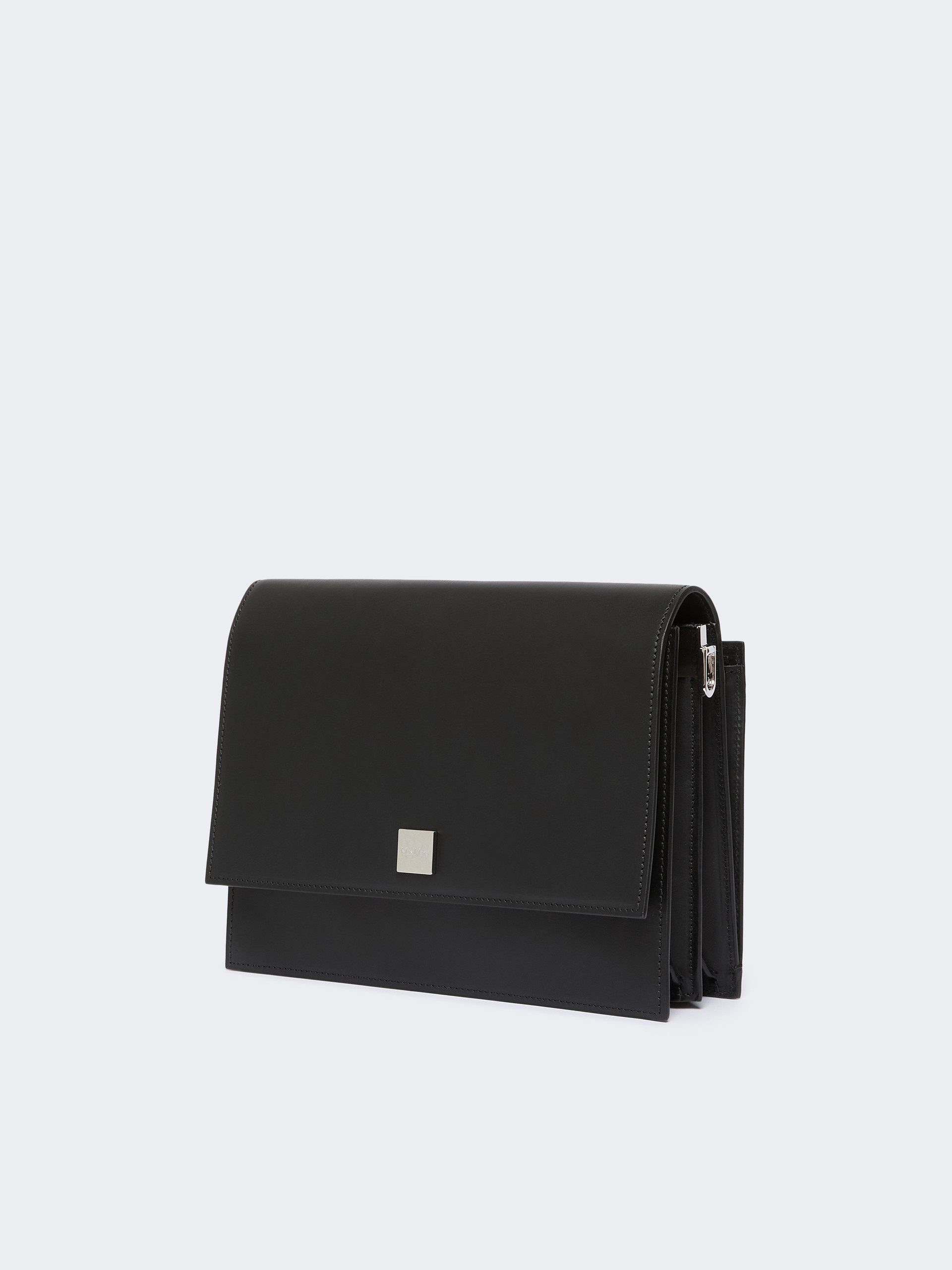 Max Mara Biancaroughs Leather Shoulder Bag In Black