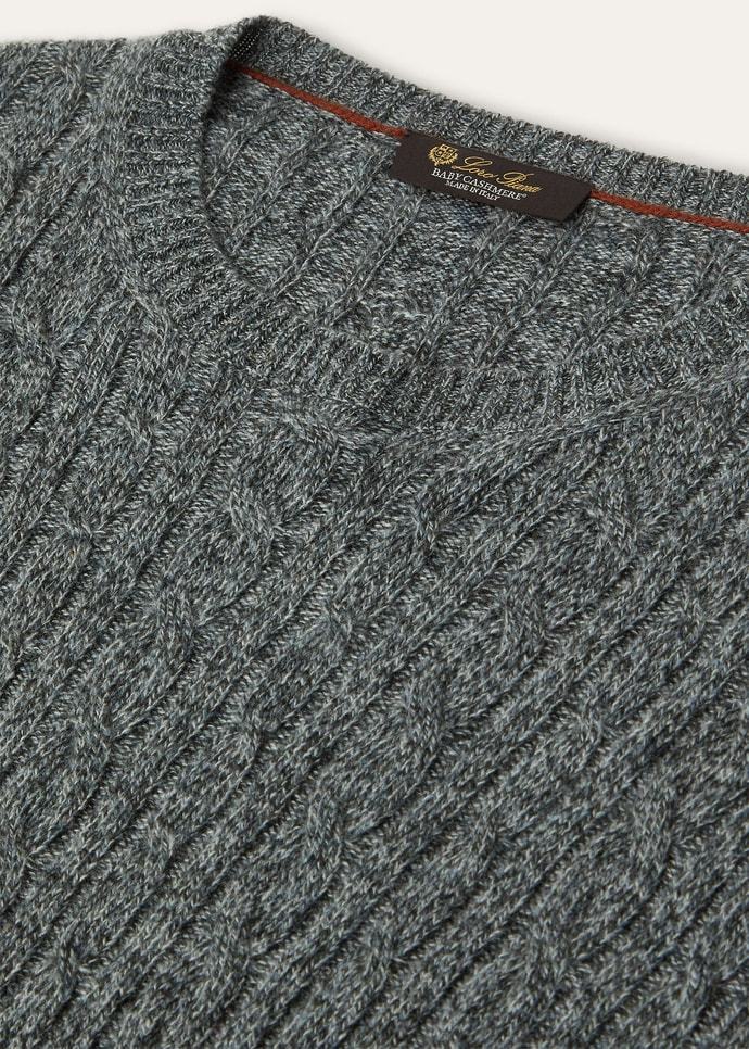 Loro Piana Treccia Crewneck In Gray