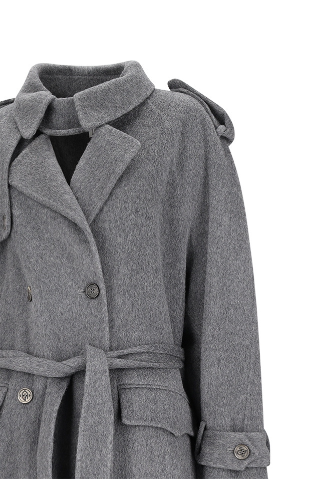 Giuseppe Di Morabito Belted Trench Coat In Gray