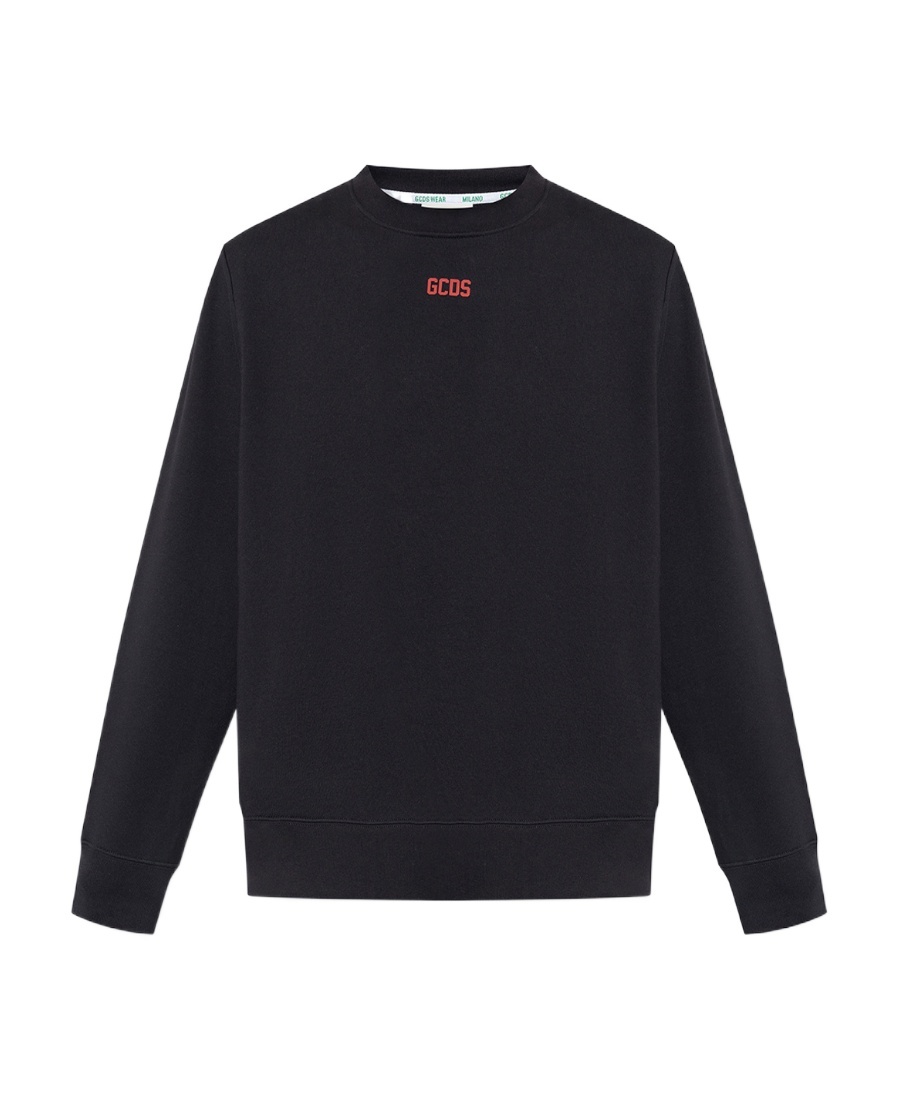 Gcds Logo-print Crew Neck Sweatshirt In Black