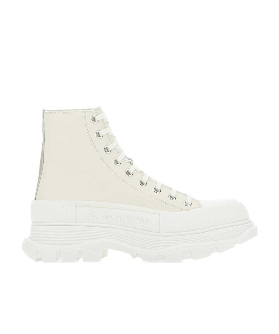 Alexander Mcqueen Tread Slick High Top Sneaker In Nude
