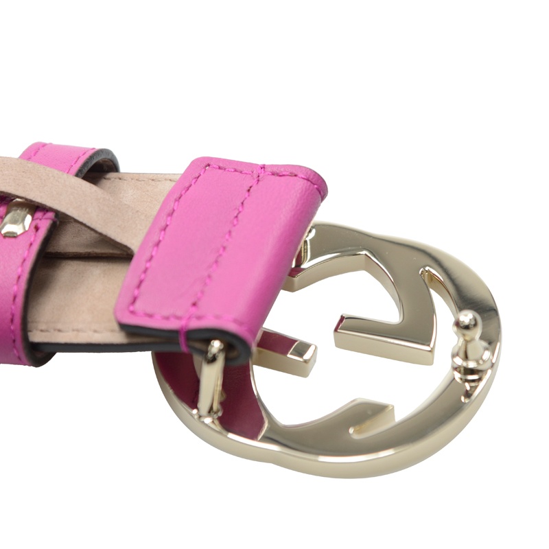 Gucci Mutual Buckle Double G Belt In Pink