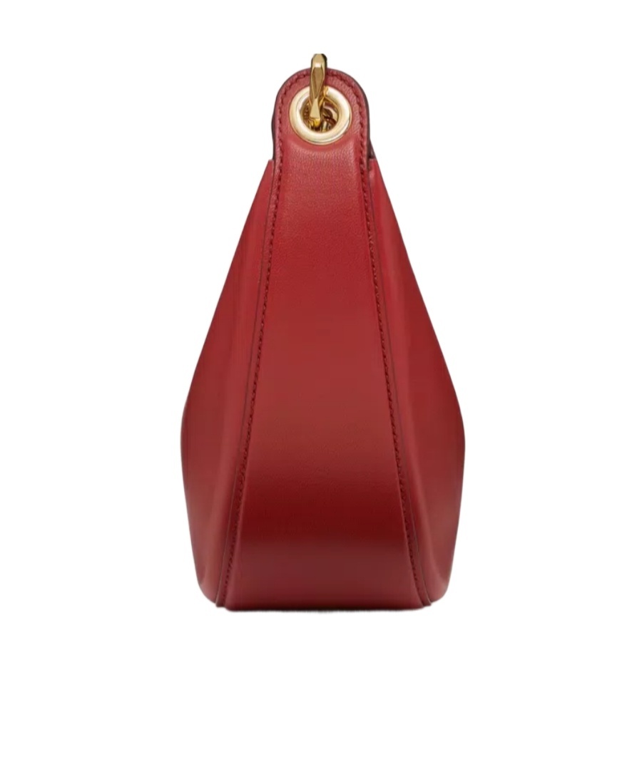 VALENTINO GARAVANI MINI VLOGO MOON HOBO BAG IN NAPPA LEATHER WITH CHAIN