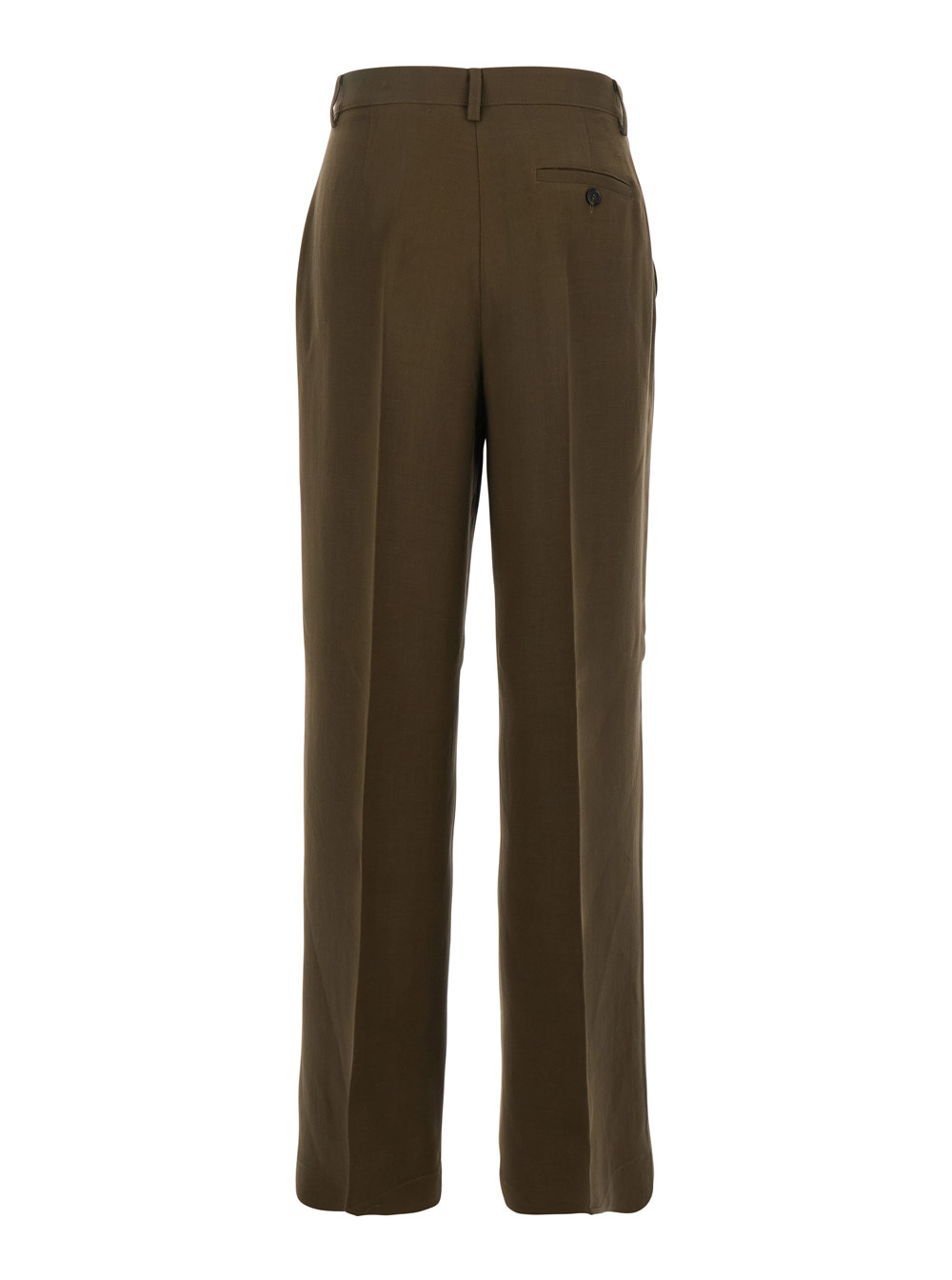 Pinko Green Pants With Belt Loops And Pleats In Green