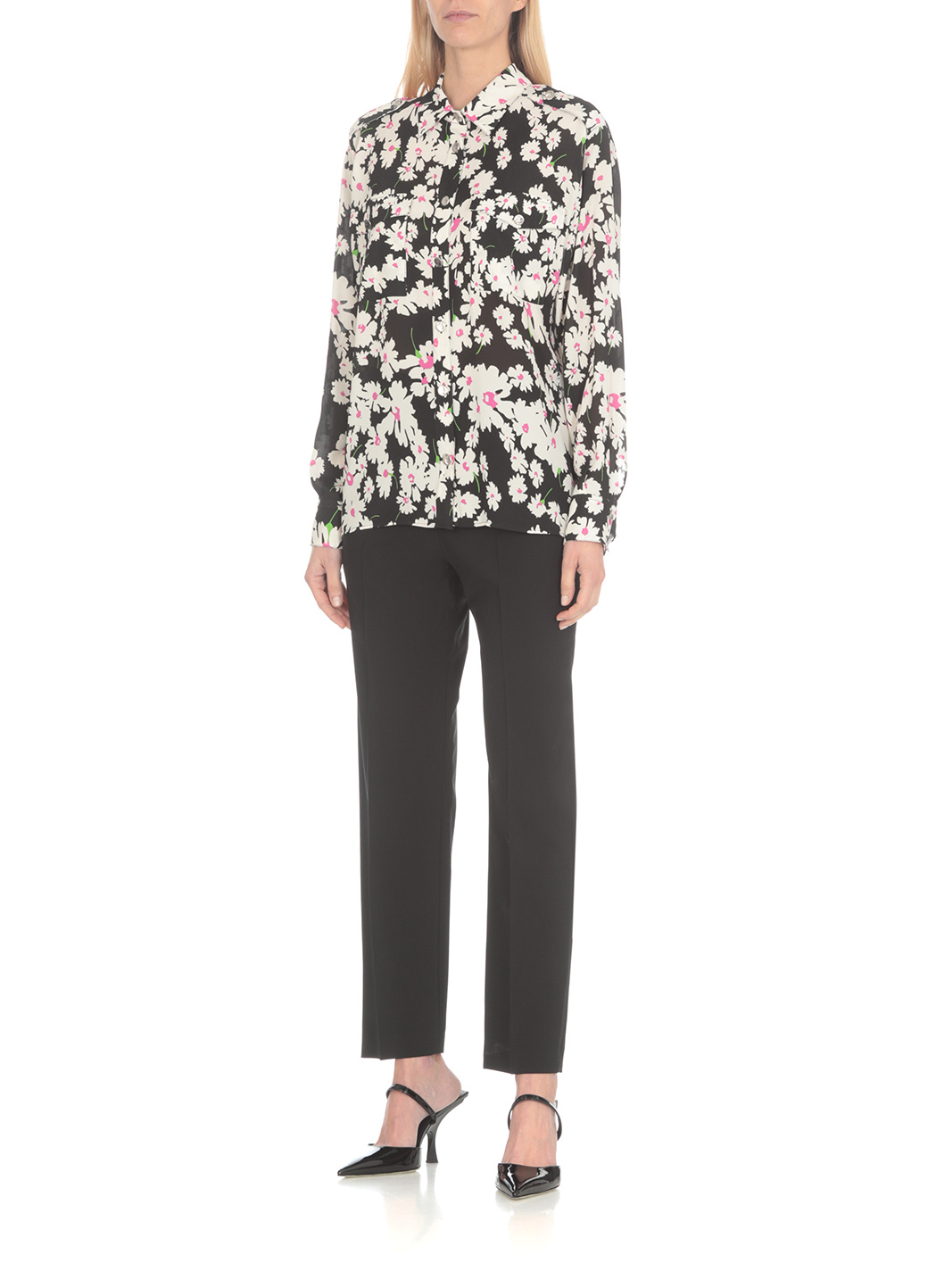 Msgm Floral-print Button-fastening Shirt In White