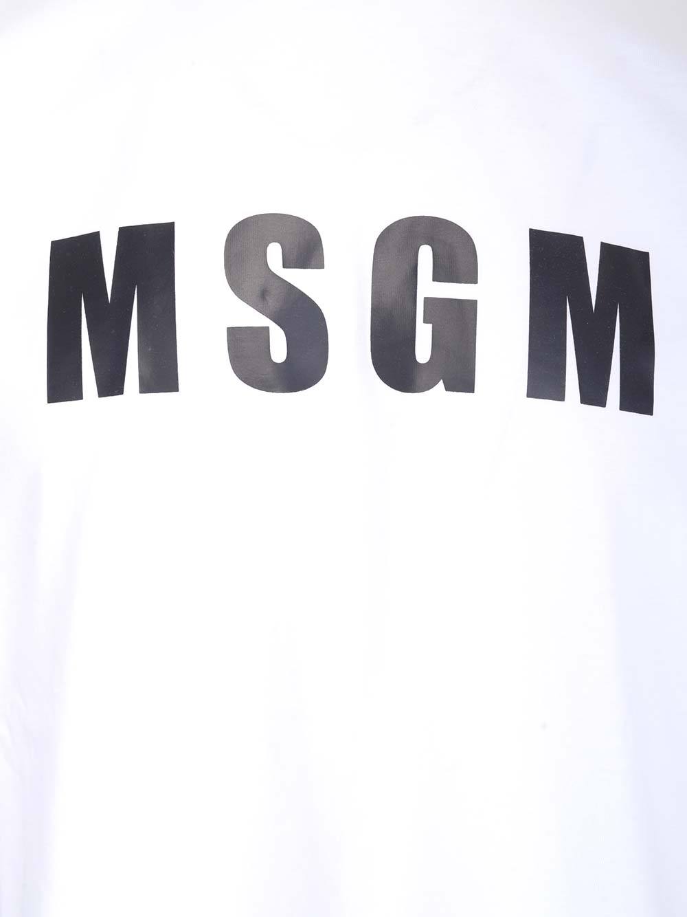 Msgm Logo-print Crew Neck T-shirt In White