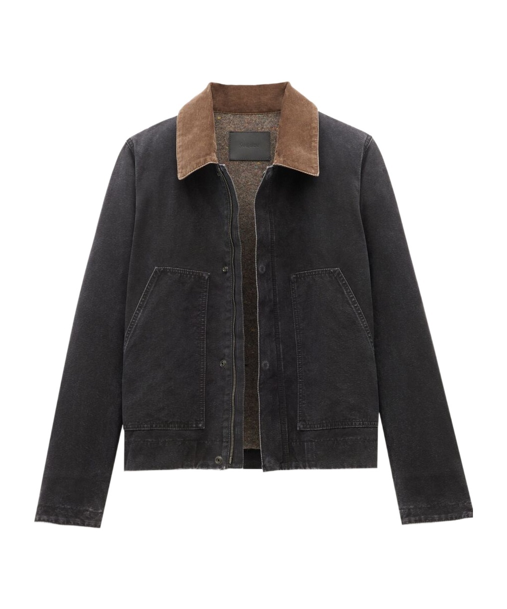 Saint Laurent Long-sleeved Work Jacket In Black