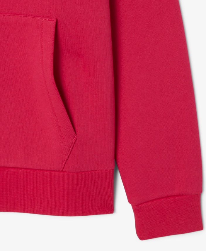 Lacoste Zip-up Fleece Hoodie In Pink