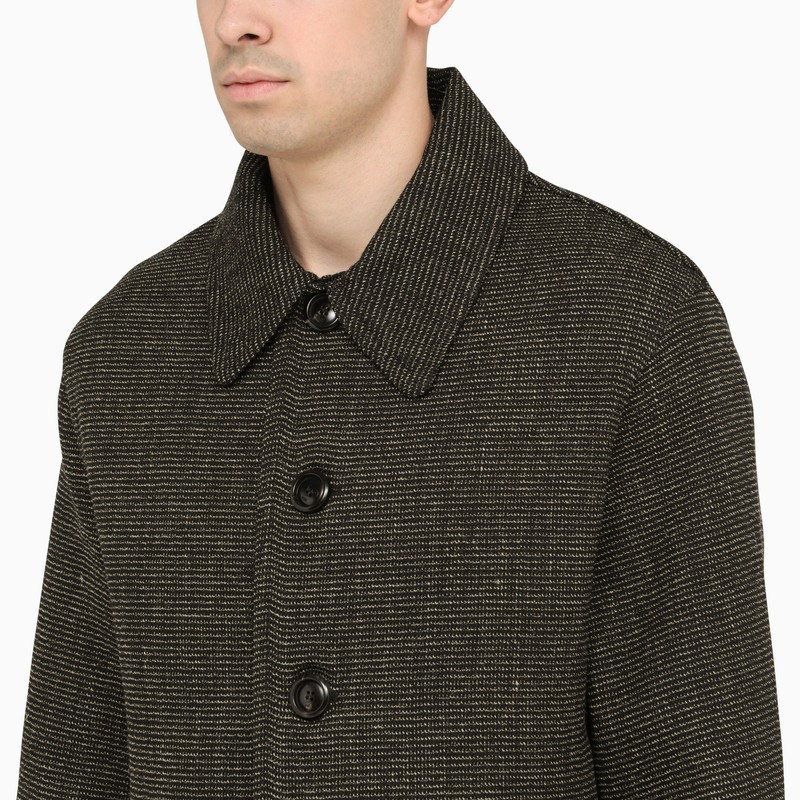 Ami Alexandre Mattiussi Textured Cropped Jacket In Black